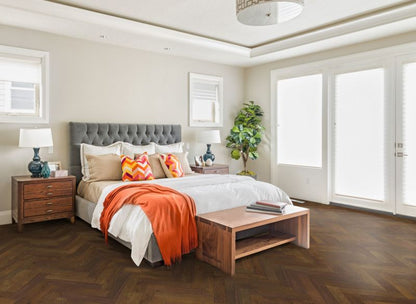 Lignum Strata Herringbone Oak Double Smoked & Brushed Real Wood Flooring 90mm