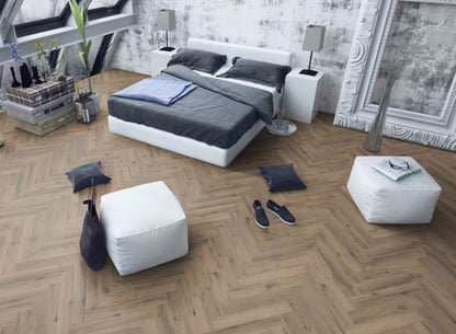 Liberty Lignum Core Mocha Oak Herringbone SPC Rigid Vinyl Flooring