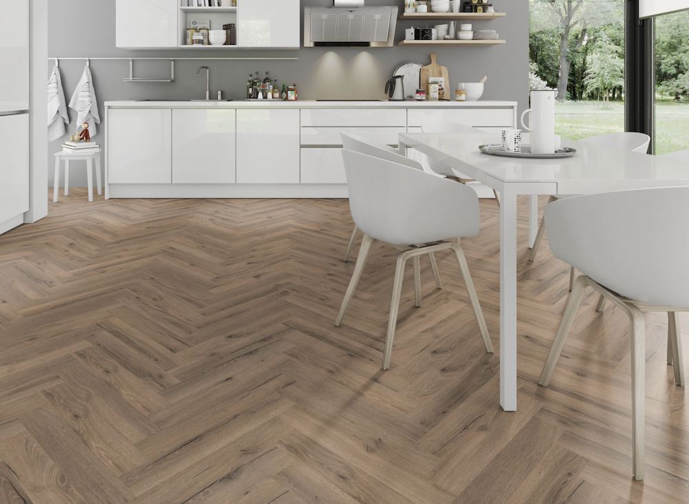 Liberty Lignum Core Mocha Oak Herringbone SPC Rigid Vinyl Flooring