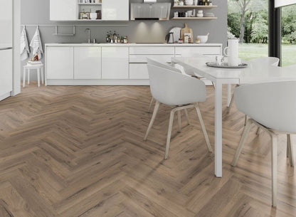 Liberty Lignum Core Mocha Oak Herringbone SPC Rigid Vinyl Flooring