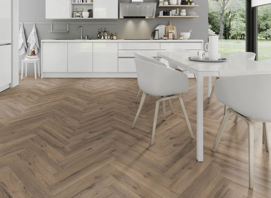 Liberty Lignum Core Mocha Oak Herringbone SPC Rigid Vinyl Flooring