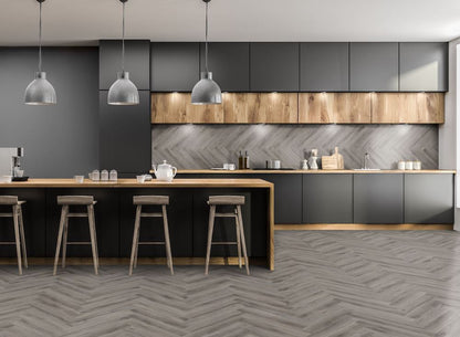 Liberty Lignum Core Rustic Grey Oak Herringbone SPC Rigid Vinyl Flooring