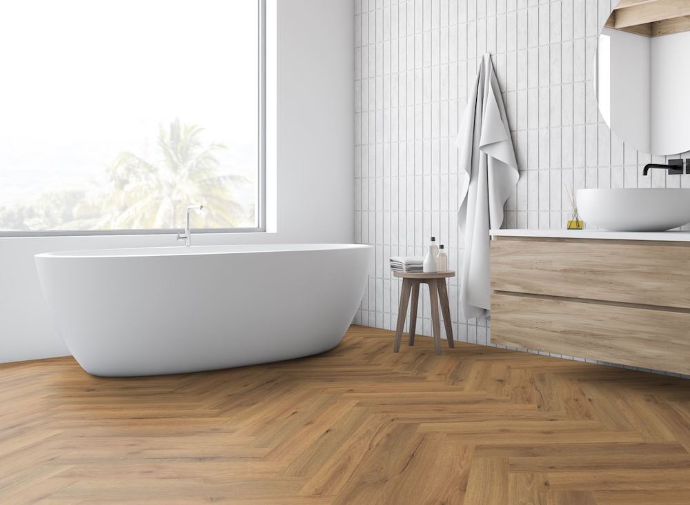 Liberty Lignum Core Ranch Oak Herringbone SPC Rigid Vinyl Flooring