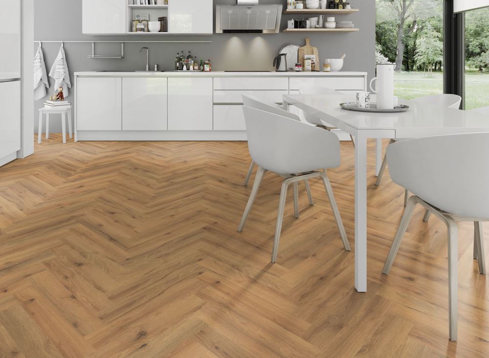 Liberty Lignum Core Ranch Oak Herringbone SPC Rigid Vinyl Flooring