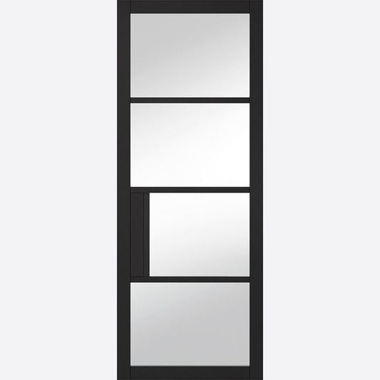 LPD Internal Black Chelsea 4L Glazed Door With Clear Glass