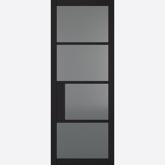 Internal Black Chelsea Glazed Door With Tinted Glass