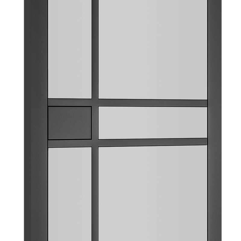 Internal Black Dalston Clear Glazed Door Fully Finished Industrial Style