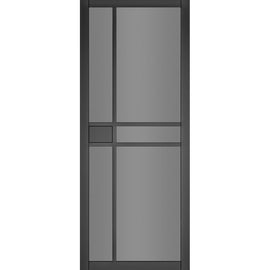 Deanta Internal Black Dalston Tinted Glazed Door Fully Finished Industrial Style
