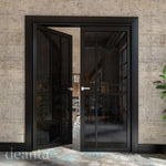 Deanta Internal Black Dalston Tinted Glazed Door Fully Finished Industrial Style