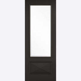 Internal Black Knightsbridge Glazed Door With Clear Glass