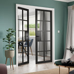 Liberty Internal Black Industrial Plaza Glazed Door Prefinished
