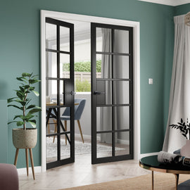 Liberty Internal Black Industrial Plaza Glazed Door Prefinished