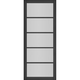 Deanta Internal Black Shoreditch Clear Glazed Door 5 Light Fully Finished Industrial Style