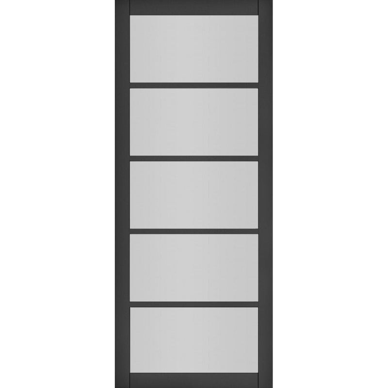 Deanta Internal Black Shoreditch Clear Glazed Door 5 Light Fully Finished Industrial Style