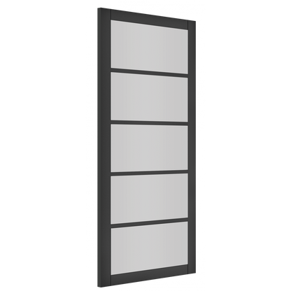 Deanta Internal Black Shoreditch Clear Glazed Door 5 Light Fully Finished