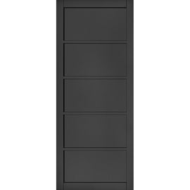 Deanta Internal Black Shoreditch Door 5 Panel Fully Finished Industrial Style