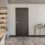 Deanta Internal Black Shoreditch Door 5 Panel Fully Finished Industrial Style