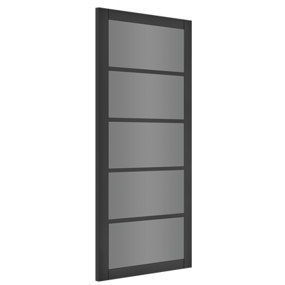 Deanta Internal Black Shoreditch Tinted Glazed Door Fully Finished Industrial Style