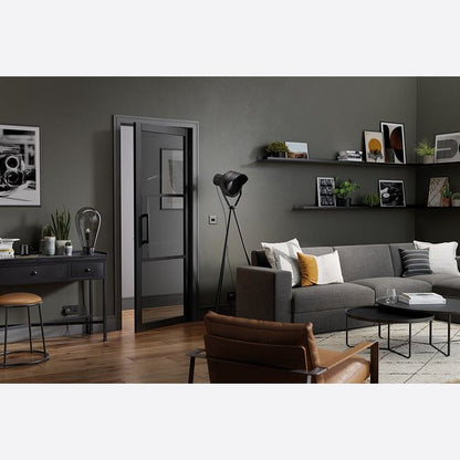 Internal Black Tribeca Glazed Door With Tinted Glass