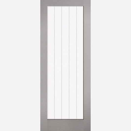 Internal Grey Moulded Textured Vertical Glazed 1L Door