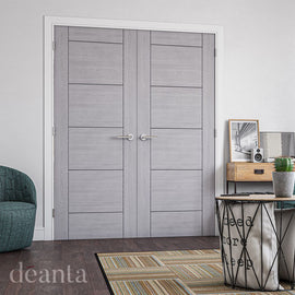 Internal Light Grey Ash Montreal Fire Door FD30 Prefinished