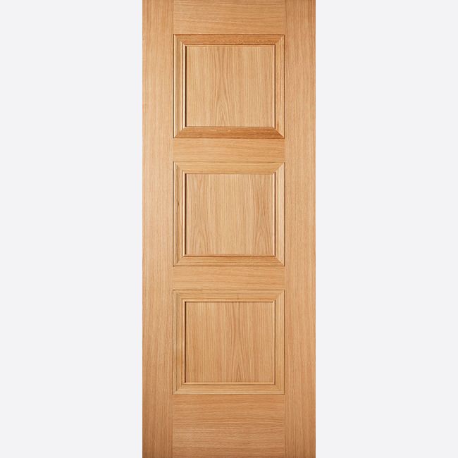Internal Oak Amsterdam Door 3 Panel Pre-Finished