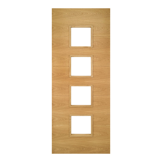 Deanta Internal Oak Augusta Glazed Fire Door Fully Finished FD30