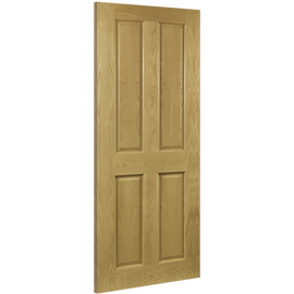 Deanta Internal Oak Bury 4 Panel Door Fully Finished
