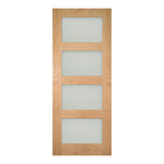 Deanta Internal Oak Coventry Shaker 4L Frosted Glazed Door Fully Finished