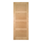 Deanta Internal Oak Coventry Shaker 4 Panel Fire Door Fully Finished FD30