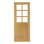 Deanta Internal Oak Ely Clear Bevelled Glazed 6L Door Unfinished