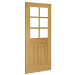 Deanta Internal Oak Ely Clear Bevelled Glazed 6L Door Unfinished