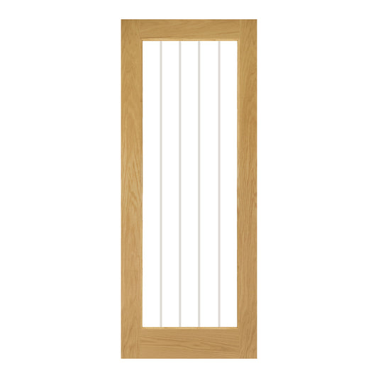 Deanta Internal Oak Ely Full Glazed Door Pre-Finished