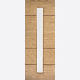 Internal Oak Lille Glazed Door With Clear Glass Fully Finished