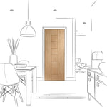 Internal Oak Messina Door Fully Finished Panelled