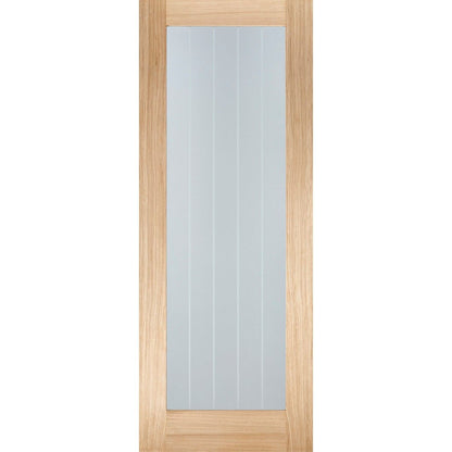 Internal Prefinished Oak Mexicano Pattern 10 Glazed Fire Door