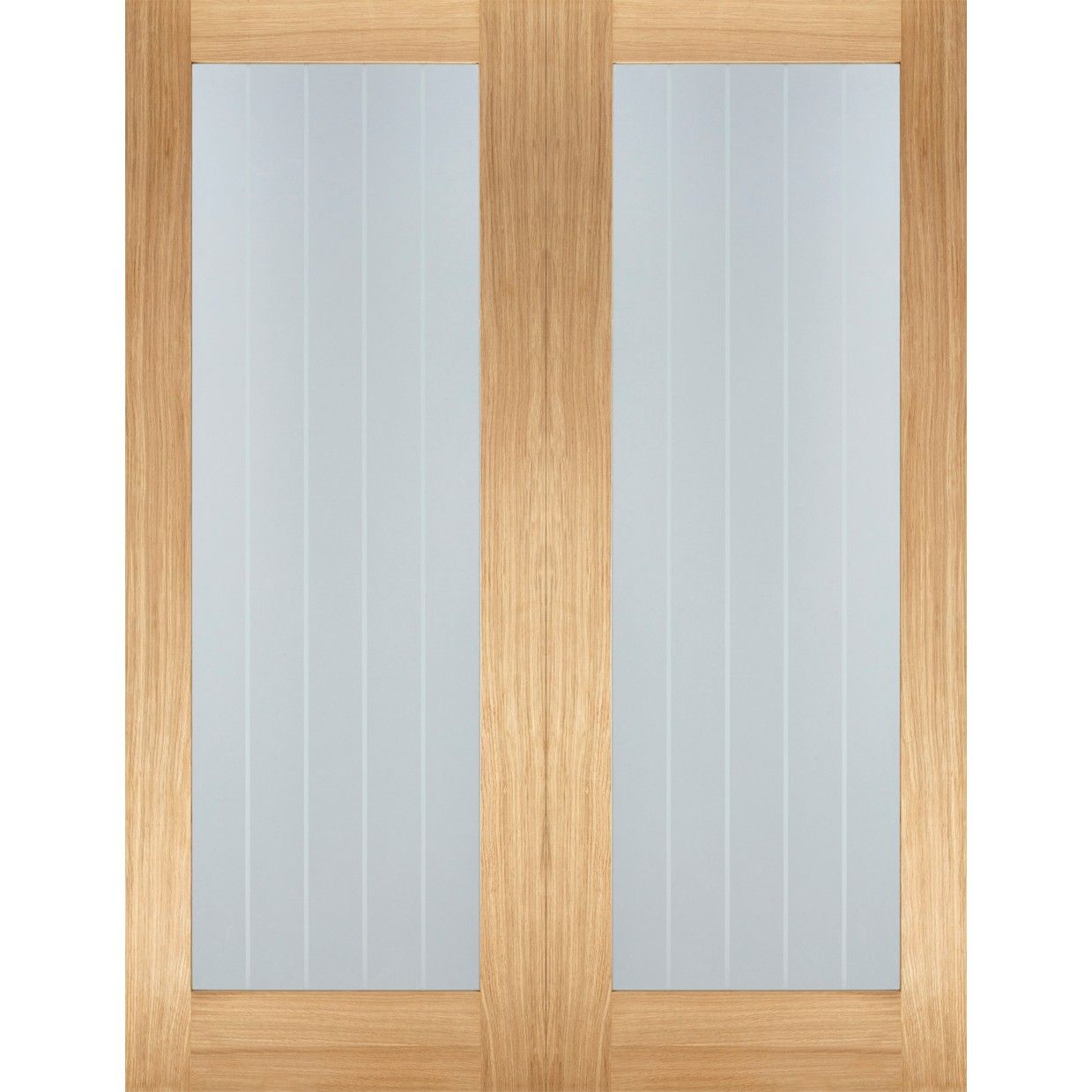 Internal Oak Mexicano Pattern 10 Glazed Pair Of Doors