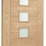 Internal Oak Palermo Door With Obscure Glass Unfinished