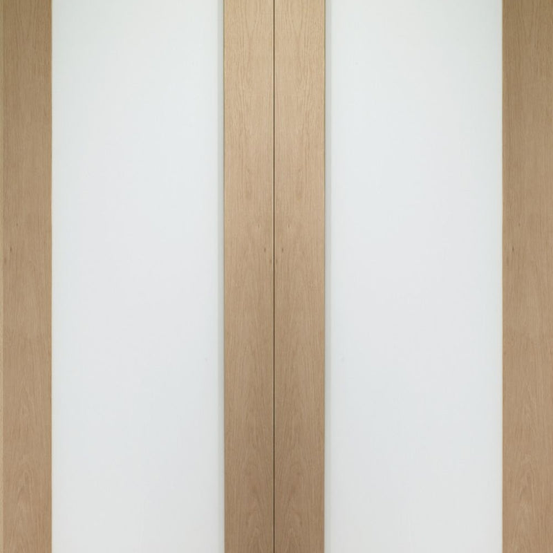 Internal Oak Pattern 10 Pair Of Glazed Doors With Obscure Glass Rebated