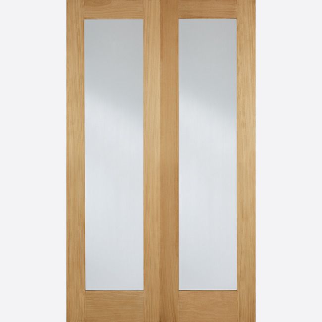 Internal Oak Pattern 20 Pair Of Clear Glazed French Doors