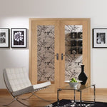 Internal Oak Pattern 20 Pair Of Clear Glazed French Doors