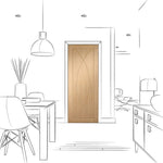 Internal Oak Pesaro Door Panelled Pre-Finished