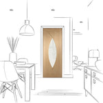 Clearance Internal Oak Pesaro Glazed Door With Clear Glass