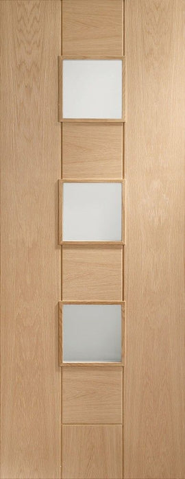 Internal Oak Messina Door With Clear Glass Fully Finished