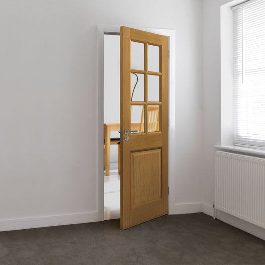 Liberty Internal Oak Arden Clear Glazed 6L Door Prefinished