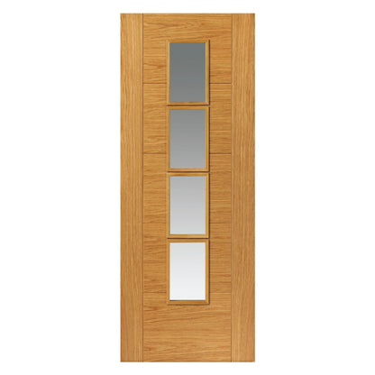 Liberty Internal Oak Bela Door Prefinished 4 Light Clear Glazed