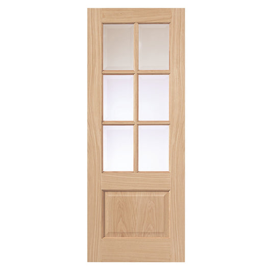 Liberty Internal Oak Dove Glazed 6L Door Clear Glass