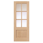 Liberty Internal Oak Dove Glazed 6L Door Clear Glass