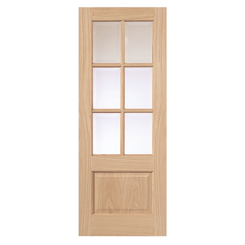 Liberty Internal Oak Dove Glazed 6L Door Clear Glass