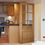 Liberty Internal Oak Dove Glazed 6L Door Clear Glass